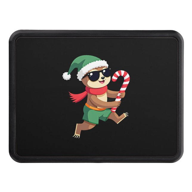 Christmas Sloth Elf Peppermint Candy Cane Shirt Gi Hitch Cover (Front)