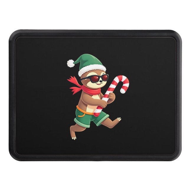 Christmas Sloth Elf Peppermint Candy Cane Shirt Gi Hitch Cover (Front)