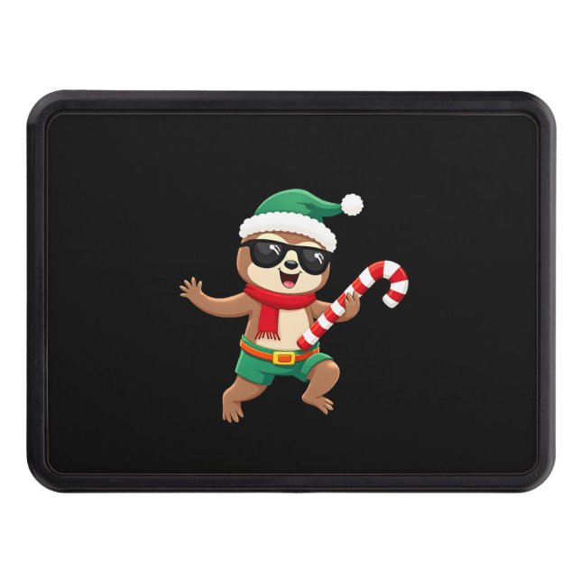 Christmas Sloth Elf Peppermint Candy Cane Shirt Gi Hitch Cover (Front)
