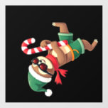 Christmas Sloth Elf Peppermint Candy Cane Shirt Gi Wall Decal