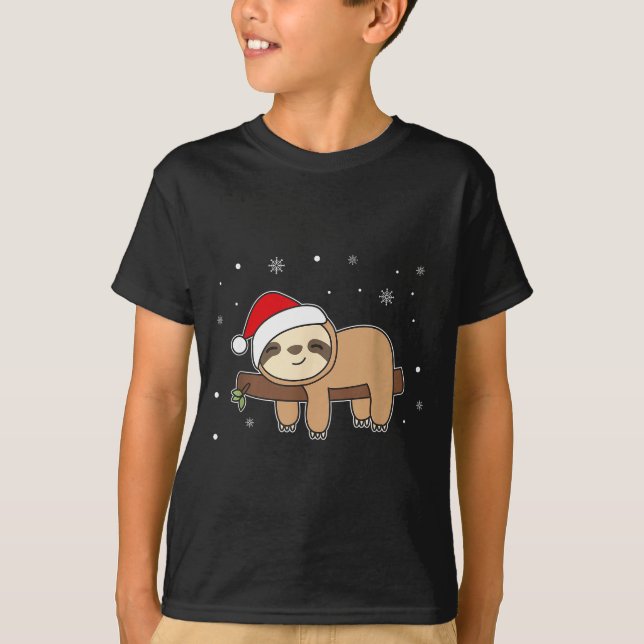 Christmas Sloth For Christmas Sweet Sloths  T-Shirt (Front)