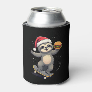 CHRISTMAS SLOTH Funny Christmas Skateboard Sloth ( Can Cooler