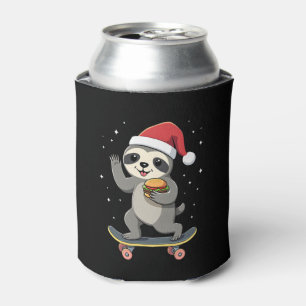 CHRISTMAS SLOTH Funny Christmas Skateboard Sloth ( Can Cooler