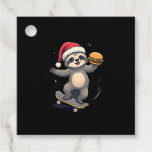 CHRISTMAS SLOTH Funny Christmas Skateboard Sloth ( Favor Tags