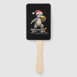 CHRISTMAS SLOTH Funny Christmas Skateboard Sloth Hand Fan