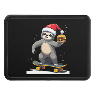 CHRISTMAS SLOTH Funny Christmas Skateboard Sloth ( Hitch Cover