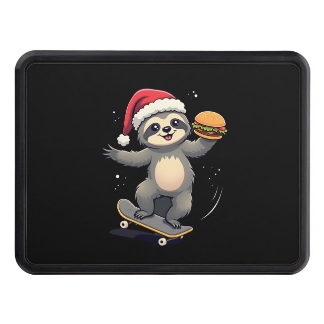 CHRISTMAS SLOTH Funny Christmas Skateboard Sloth ( Hitch Cover (Front)