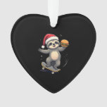 CHRISTMAS SLOTH Funny Christmas Skateboard Sloth ( Ornament