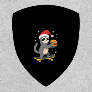 CHRISTMAS SLOTH Funny Christmas Skateboard Sloth ( Patch