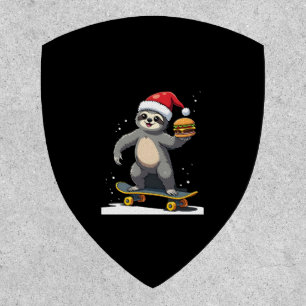 CHRISTMAS SLOTH Funny Christmas Skateboard Sloth ( Patch