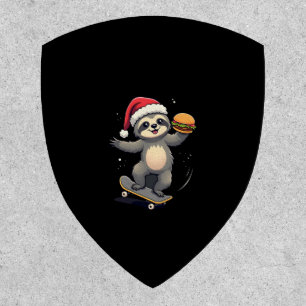 CHRISTMAS SLOTH Funny Christmas Skateboard Sloth ( Patch