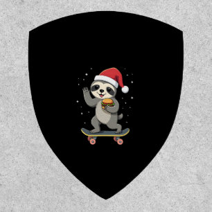 CHRISTMAS SLOTH Funny Christmas Skateboard Sloth ( Patch