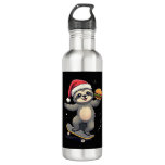 CHRISTMAS SLOTH Funny Christmas Skateboard Sloth ( Stainless Steel Water Bottle