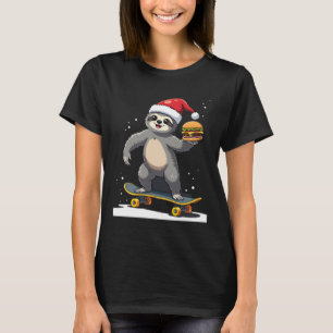 CHRISTMAS SLOTH Funny Christmas Skateboard Sloth ( T-Shirt