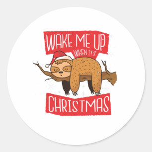 Christmas Sloth Funny Lazy Xmas Sloth Lover Gift Classic Round Sticker