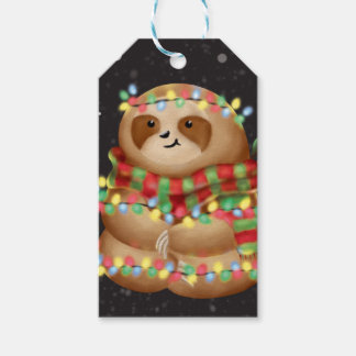 Christmas sloth gift tags