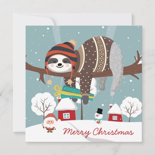 Christmas Sloth Holiday Card