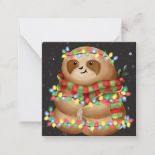 Christmas sloth holiday card