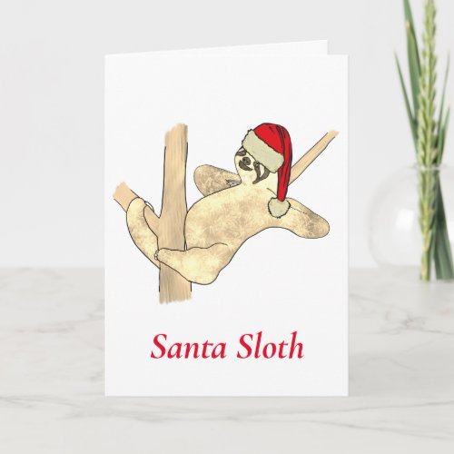 Christmas Sloth in a Tree Card