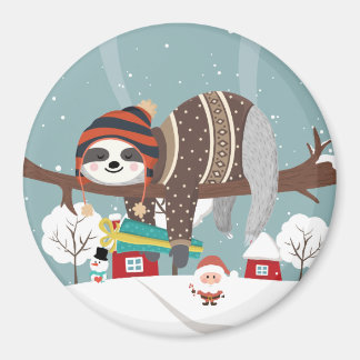 Christmas Sloth Magnet