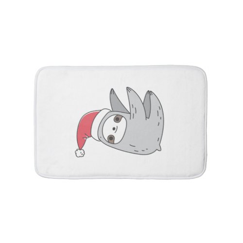 Christmas Sloth Pattern   Bath Mat