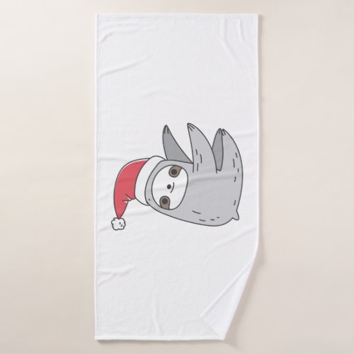 Christmas Sloth Pattern   Bath Towel