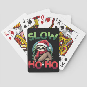 Christmas Sloth Slow Ho Ho Festive Holiday Design Poker Cards