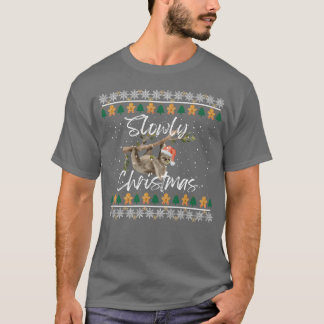 Christmas Sloth SLowly Christmas friend T-Shirt