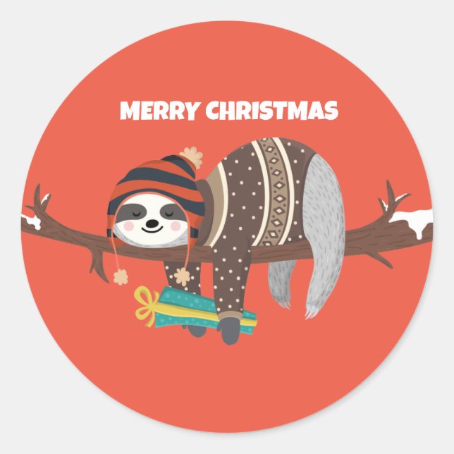 Christmas Sloth stickers (Front)