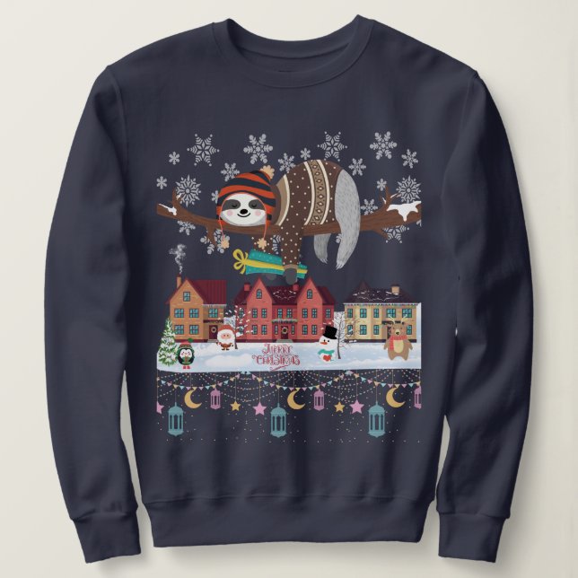Christmas Sloth Sweatshirt (Design Front)