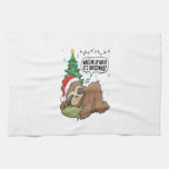 Christmas Sloth Wake Me Up Holiday Nap Kitchen Towel