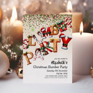 Christmas Slumber Birthday Party Invitation