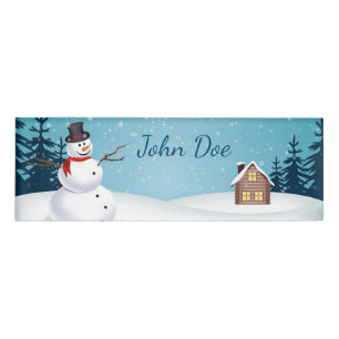 Christmas Small Rectangle Name Tag