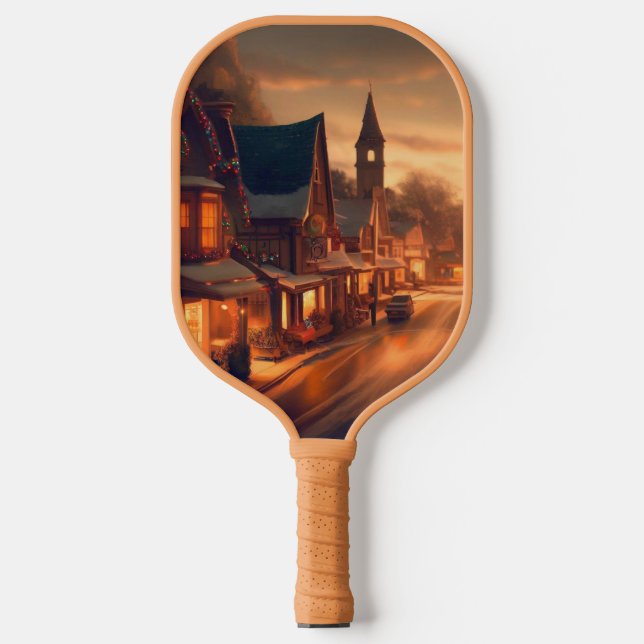 Christmas Small Town (1) Pickleball Paddle (Front)