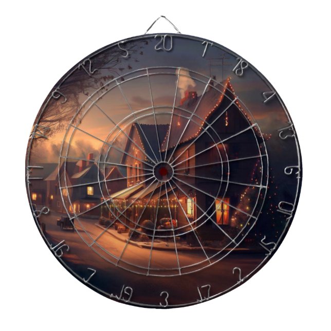 Christmas Small Town (6) Dart Board (Front)