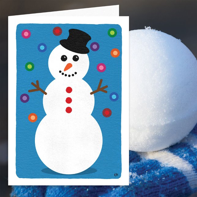 Christmas Smiling Snowman Blank Card (Creator Uploaded)