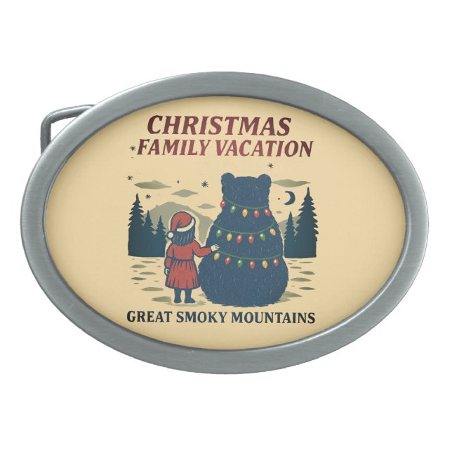 Christmas Smoky Mountains National Park Vacation Belt Buckle (Front)