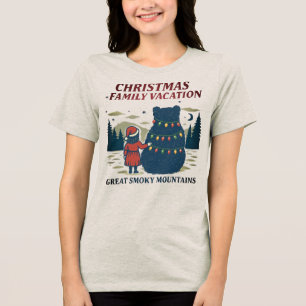 Christmas Smoky Mountains National Park Vacation Tri-Blend Shirt