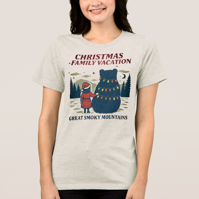 Christmas Smoky Mountains National Park Vacation Tri-Blend Shirt (Front)