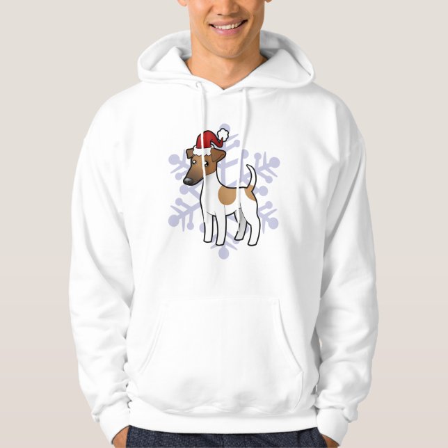 Christmas Smooth Fox Terrier Hoodie (Front)