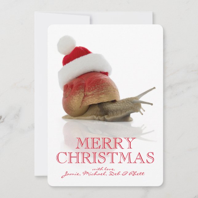 Christmas Snail Holiday Card (Front)