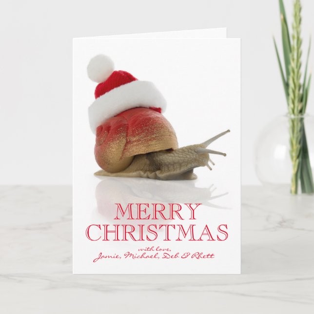Christmas Snail Holiday Card (Front)