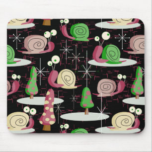 Christmas Snaily Snails - MidCentury Retro -- Mouse Pad