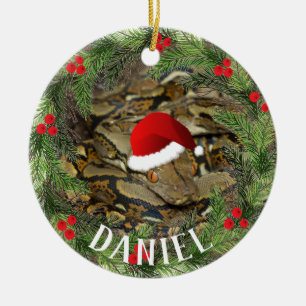 Christmas Snake Ceramic Ornament