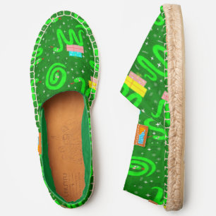 christmas snakes xmas lights snowflakes green espadrilles