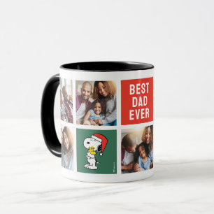 Christmas Snoopy & Woodstock   Best Dad - Collage Mug
