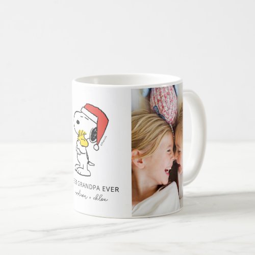 Christmas Snoopy  Woodstock  Best Grandpa Photo Coffee Mug