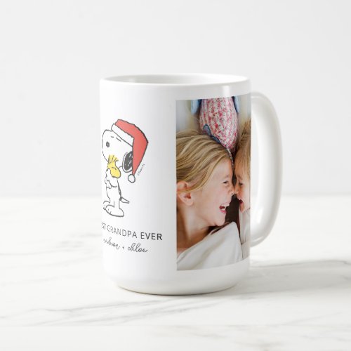 Christmas Snoopy  Woodstock  Best Grandpa Photo Coffee Mug