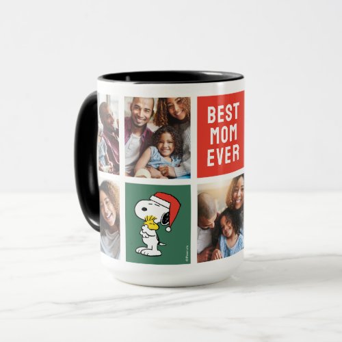 Christmas Snoopy  Woodstock  Best Mom _ Collage Mug