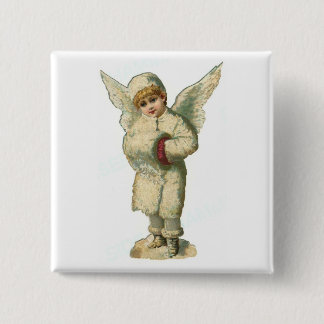 Christmas Snow Angel Button